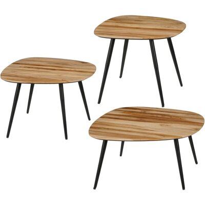 Tables d'appoint Jailey en bois recyclé - Lot de 3 - Publicité Tables d'appoint Jailey en bois recyclé - Lot de 3 - Publicité