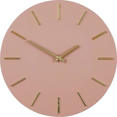 Mica Decorations Brixen Wandklok - Aluminium - Roze en Bruin Mica Decorations Brixen Wandklok - Aluminium - Roze en Bruin