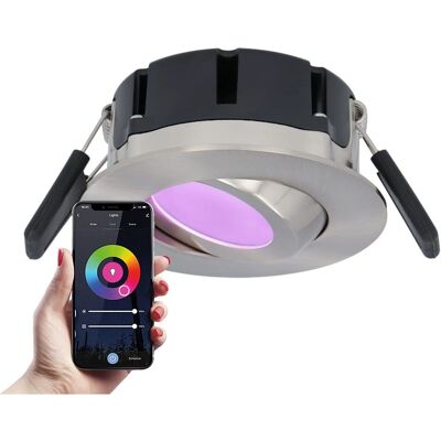 HOFTRONIC SMART Smart LED Inbouwspot - Roestvrij staal - RGBWW - 8W HOFTRONIC SMART Smart LED Inbouwspot - Roestvrij staal - RGBWW - 8W