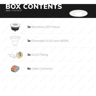 HOFTRONIC Set van 3 dimbare LED inbouwspots - Inbouwspots LED HOFTRONIC Set van 3 dimbare LED inbouwspots - Inbouwspots LED