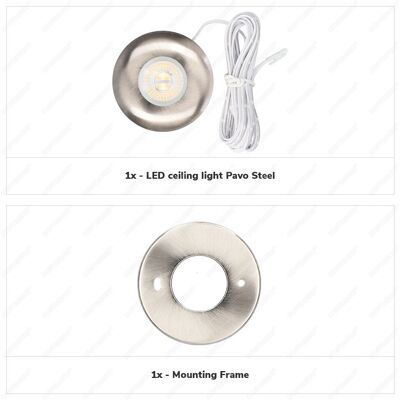 HOFTRONIC Pavo LED Inbouwspot - RVS - 3W - 2700K - 260/300lm HOFTRONIC Pavo LED Inbouwspot - RVS - 3W - 2700K - 260/300lm