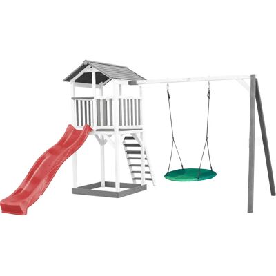 AXI Beach Tower Speeltoestel - Speeltoren, Rood, Groen, Grijs - Buitenplezier AXI Beach Tower Speeltoestel - Speeltoren, Rood, Groen, Grijs - Buitenplezier