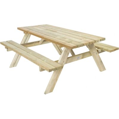 AXI Julie Table de Picnic en Bois Naturel pour 6 - Design Classique - Publicité AXI Julie Table de Picnic en Bois Naturel pour 6 - Design Classique - Publicité