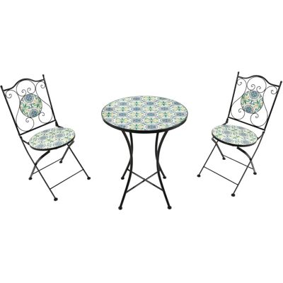 Axi Amélie Mosaik Bistro-Set - Gartenmöbel Blau/Gelb Axi Amélie Mosaik Bistro-Set - Gartenmöbel Blau/Gelb