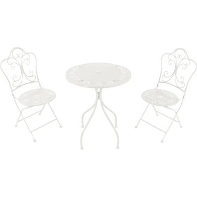 Axi Marilou Weißes Metall-Bistro-Set - Tisch und 2 Stühle Axi Marilou Weißes Metall-Bistro-Set - Tisch und 2 Stühle