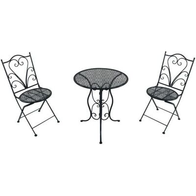 Axi Eloise Metall Bistro-Set - 2 Stühle, 1 Tisch, Grau Axi Eloise Metall Bistro-Set - 2 Stühle, 1 Tisch, Grau