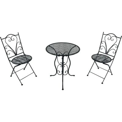 Axi Eloise Metall Bistro-Set - 2 Stühle, 1 Tisch, Grau Axi Eloise Metall Bistro-Set - 2 Stühle, 1 Tisch, Grau