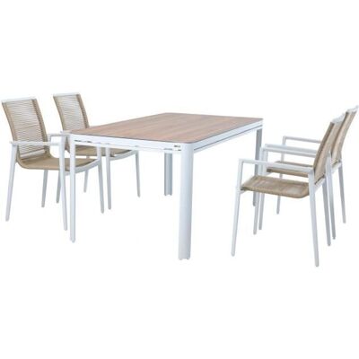 Ensemble de Mobilier de Jardin AXI Zora - Blanc/Marron Style Ibiza - Publicité Ensemble de Mobilier de Jardin AXI Zora - Blanc/Marron Style Ibiza - Publicité