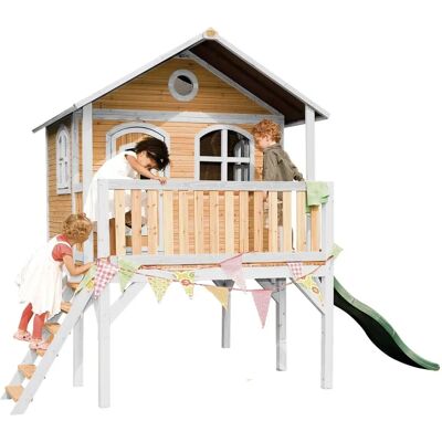 Axi Sophie Klassisches Holzspielhaus mit Rutsche - Spielhaus Axi Sophie Klassisches Holzspielhaus mit Rutsche - Spielhaus