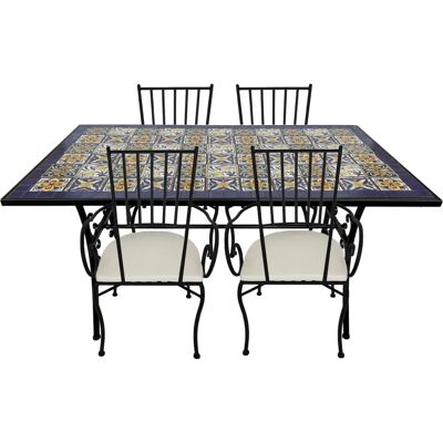 Axi Leonie Mozaïek Bistroset - 4 Stoelen & Tafel - Geschikt voor Buiten Axi Leonie Mozaïek Bistroset - 4 Stoelen & Tafel - Geschikt voor Buiten