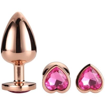 Dream Toys - Ensemble de 3 plugs anaux en aluminium avec pierre décorative - Gleaming Love - Or rose Dream Toys - Ensemble de 3 plugs anaux en aluminium avec pierre décorative - Gleaming Love - Or rose