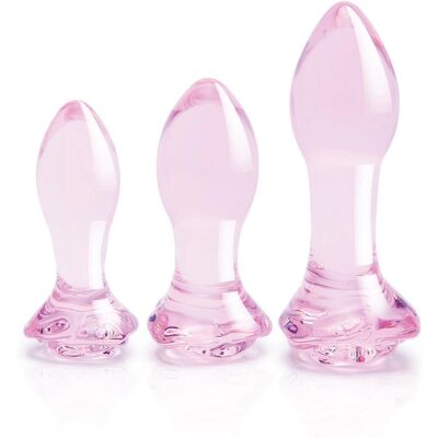 Dream Toys Glaze Glass Rosebud Training Set - Anelli anali Dream Toys Glaze Glass Rosebud Training Set - Anelli anali