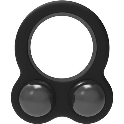 Dream Toys Ramrod Dual pénisszalag acélgolyókkal - 6cm szilikon fekete Dream Toys Ramrod Dual pénisszalag acélgolyókkal - 6cm szilikon fekete