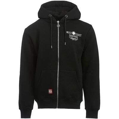 West Coast Choppers Felpa con cappuccio e zip da uomo Moto Co. Nero - Felpa West Coast Choppers Felpa con cappuccio e zip da uomo Moto Co. Nero - Felpa