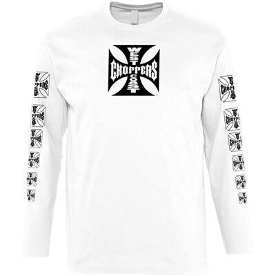 Camicia a maniche lunghe per uomini West Coast Choppers OG Classic Bianca - Camicia a maniche lunghe Camicia a maniche lunghe per uomini West Coast Choppers OG Classic Bianca - Camicia a maniche lunghe