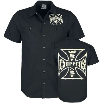 West Coast Choppers Herren Kurzarmhemd - Distressed Logo - Lässige Streetwear West Coast Choppers Herren Kurzarmhemd - Distressed Logo - Lässige Streetwear