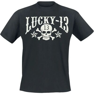 Lucky 13 Skull Stars Lyhythihainen T-paita - Miehet - Musta - Streetwear Lucky 13 Skull Stars Lyhythihainen T-paita - Miehet - Musta - Streetwear
