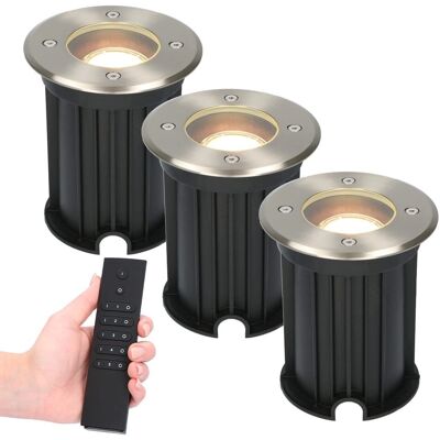 HOFTRONIC HOFTRONIC Maisy - rund - Edelstahl - 5W - 2700K - IP65 - inkl. Dimmer mit Fernbedienung HOFTRONIC HOFTRONIC Maisy - rund - Edelstahl - 5W - 2700K - IP65 - inkl. Dimmer mit Fernbedienung