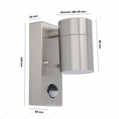HOFTRONIC Mason RVS Wandlamp - Bewegingsmelder & Schemerschakelaar - IP44 - Binnen/Buiten - GU10 HOFTRONIC Mason RVS Wandlamp - Bewegingsmelder & Schemerschakelaar - IP44 - Binnen/Buiten - GU10