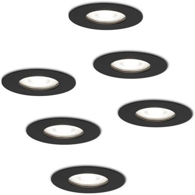 HOFTRONIC Zwarte GU10 6-delige Set Inbouwspots LED - Inbouwspot Set HOFTRONIC Zwarte GU10 6-delige Set Inbouwspots LED - Inbouwspot Set