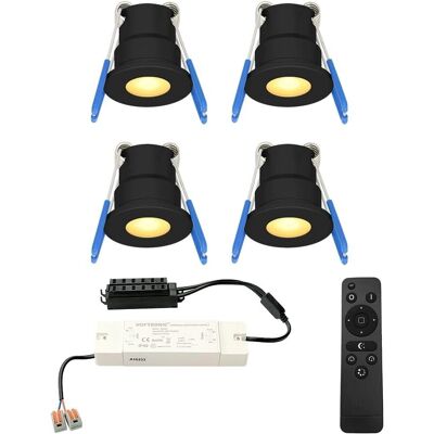 HOFTRONIC Milano - 4er Set LED-Einbaustrahler - Schwarz - 12V - Dimmbar HOFTRONIC Milano - 4er Set LED-Einbaustrahler - Schwarz - 12V - Dimmbar