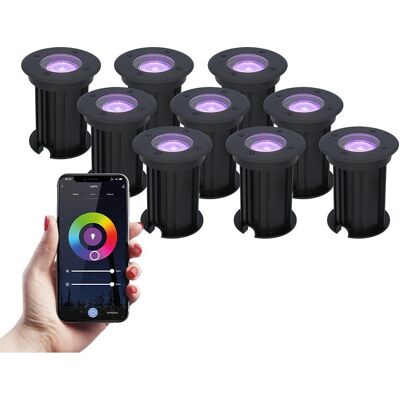 HOFTRONIC Maisy Set van 9 LED Grondspots - Waterdicht IP67 Buiten HOFTRONIC Maisy Set van 9 LED Grondspots - Waterdicht IP67 Buiten