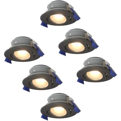 HOFTRONIC Set van 6 LED inbouwspots - Kantelbaar - 4000K - IP65 HOFTRONIC Set van 6 LED inbouwspots - Kantelbaar - 4000K - IP65