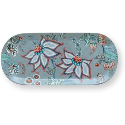 Pip Studio - Flower Festival - Bleu clair - 33x15 cm - Rectangular - cake plate - Publicité Pip Studio - Flower Festival - Bleu clair - 33x15 cm - Rectangular - cake plate - Publicité