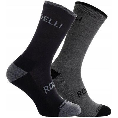Rogelli Merino Wool 2er Pack Winterstrümpfe - Radbekleidung Rogelli Merino Wool 2er Pack Winterstrümpfe - Radbekleidung
