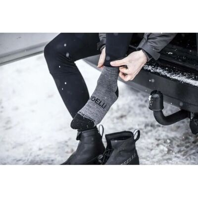 Rogelli Merino Wolle Socken - 2er Pack, Grau/Schwarz, Hoch, Verstärkt Rogelli Merino Wolle Socken - 2er Pack, Grau/Schwarz, Hoch, Verstärkt