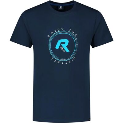 Rogelli XL Blaue Radsport Grafik T-Shirt - T-Shirt Rogelli XL Blaue Radsport Grafik T-Shirt - T-Shirt
