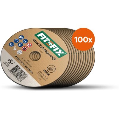 Fit-to-Fix Edelstahl-Scheiben - 125mm, Packung mit 100 Fit-to-Fix Edelstahl-Scheiben - 125mm, Packung mit 100
