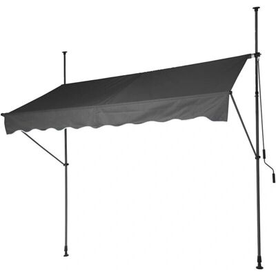 Banne gris manuel Ambiance - Protection solaire et pluie - Publicité Banne gris manuel Ambiance - Protection solaire et pluie - Publicité