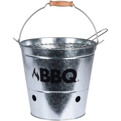 ECD Germany Kompakt 25cm Stal Nierdzewna Grill Wiaderko - Mini BBQ z Wentylacją ECD Germany Kompakt 25cm Stal Nierdzewna Grill Wiaderko - Mini BBQ z Wentylacją