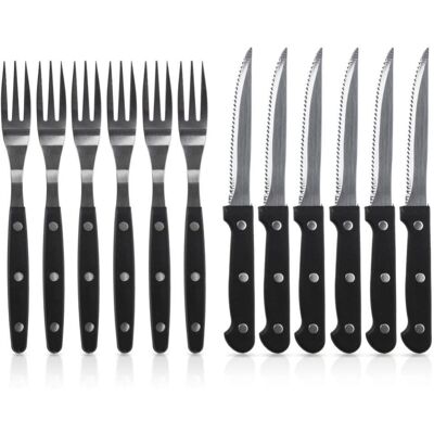 Couteaux à Steak Kuhn Rikon - Ensemble de 12 pièces pour BBQ et Repas - Publicité Couteaux à Steak Kuhn Rikon - Ensemble de 12 pièces pour BBQ et Repas - Publicité
