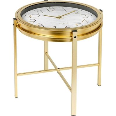 vidaXL Beistelltisch mit Uhr - Industrie Gold vidaXL Beistelltisch mit Uhr - Industrie Gold