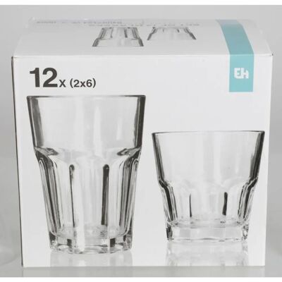 Excellent Houseware Glas-Set - 12 Stück Dickes Glas Excellent Houseware Glas-Set - 12 Stück Dickes Glas