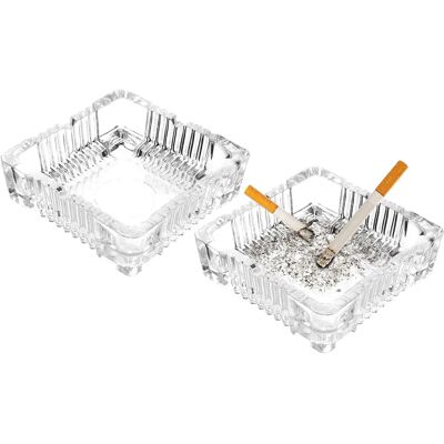 Cenicero de vidrio cuadrado con aspecto de cristal - B2X Cenicero de vidrio cuadrado con aspecto de cristal - B2X