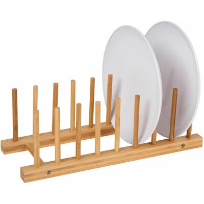 Hauswaren Natürlicher Bambus Tellerständer - 34x12,5x12 cm Hauswaren Natürlicher Bambus Tellerständer - 34x12,5x12 cm