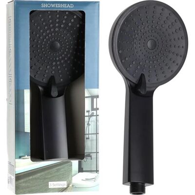 Bathroom Solutions Černý sprchový držák - 11cm průměr - 3 typy proudu Bathroom Solutions Černý sprchový držák - 11cm průměr - 3 typy proudu