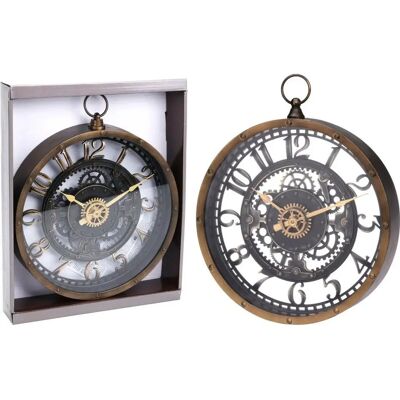 B2X Industrielle Wanduhr - 26,5cm mit schwarzen Zahnrädern B2X Industrielle Wanduhr - 26,5cm mit schwarzen Zahnrädern