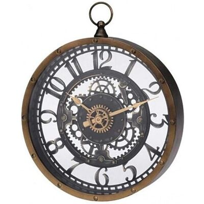 B2X Industrielle Wanduhr - 26,5cm mit schwarzen Zahnrädern B2X Industrielle Wanduhr - 26,5cm mit schwarzen Zahnrädern