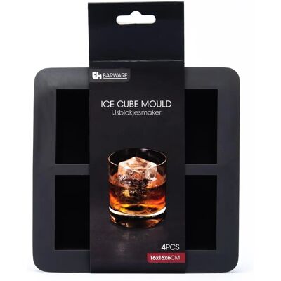 Unmarkierter quadratischer Eiswürfelschale Silikon 4-fach für Whiskey Cocktails Unmarkierter quadratischer Eiswürfelschale Silikon 4-fach für Whiskey Cocktails