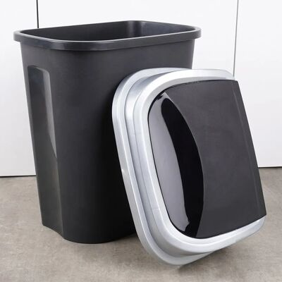 B2X 50L Mülleimer - Schwenkbarer Deckel - Strapazierfähiges Schwarz B2X 50L Mülleimer - Schwenkbarer Deckel - Strapazierfähiges Schwarz