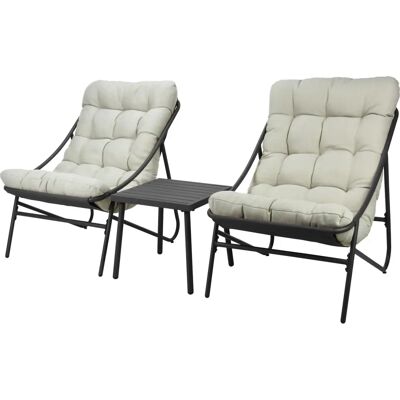 Ambiance Grey 3pc Garden Furniture Set - Patio Balcony Ambiance Grey 3pc Garden Furniture Set - Patio Balcony