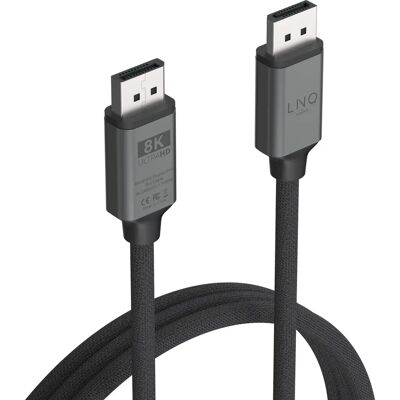 Câble DisplayPort LINQ byElements LQ48025 - 8K/60Hz - 2m - Noir - Publicité Câble DisplayPort LINQ byElements LQ48025 - 8K/60Hz - 2m - Noir - Publicité