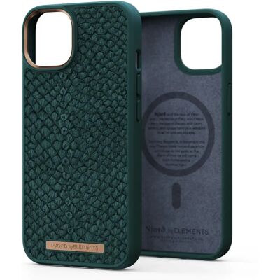Coque MagSafe en Cuir de Saumon Njord byELEMENTS - Vert - Étui - Publicité Coque MagSafe en Cuir de Saumon Njord byELEMENTS - Vert - Étui - Publicité