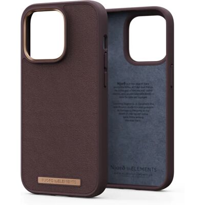 Coque en Cuir Njord byELEMENTS pour iPhone 14 Pro - Marron - Protection - Publicité Coque en Cuir Njord byELEMENTS pour iPhone 14 Pro - Marron - Protection - Publicité