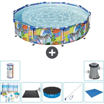 Bestway - Steel Pro Round Jungle - 305x66 - Pacco Piscina Bestway - Steel Pro Round Jungle - 305x66 - Pacco Piscina