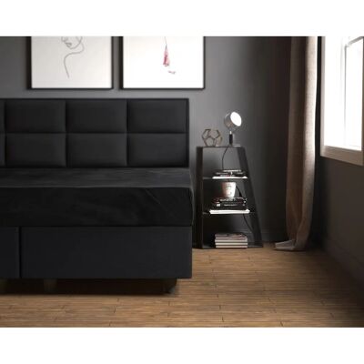 HappyBed Premium Welurowa Prześcieradło z Gumką - Czarny - 200g - 160x200cm HappyBed Premium Welurowa Prześcieradło z Gumką - Czarny - 200g - 160x200cm